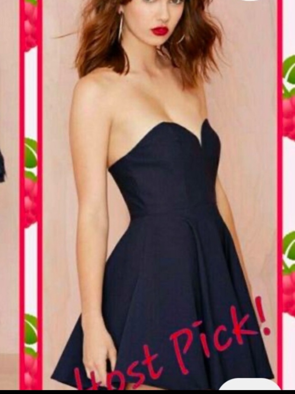 Nasty Gal, Made in USA, Navy Fun & Fabulous Dress, Strapless,Fit & Flare, S